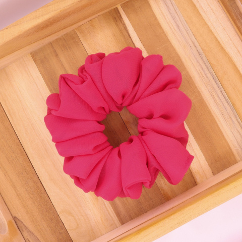 Gumka do włosów - scrunchie szyfonowa L malinowa Gumka do włosów - scrunchie szyfonowa L malinowa